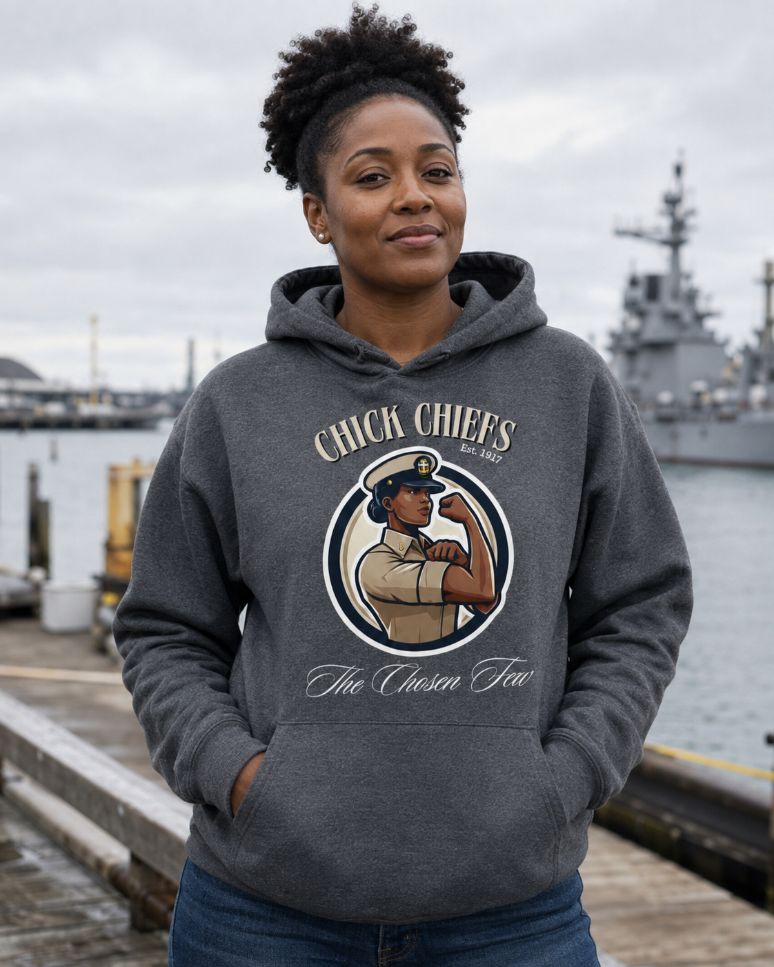 Women’s Navy Chief Hoodie | Rosie the Riveter Chick Chief CPO Hoodie