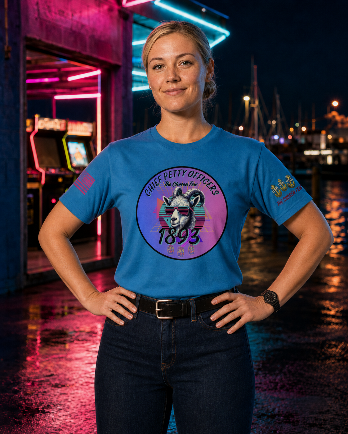 Retro 80s Style Navy Chief T-Shirt
