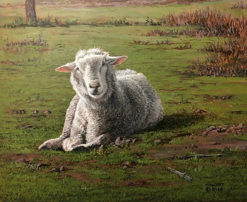  Waiting Alone  acrylic, 8 "x 10"
