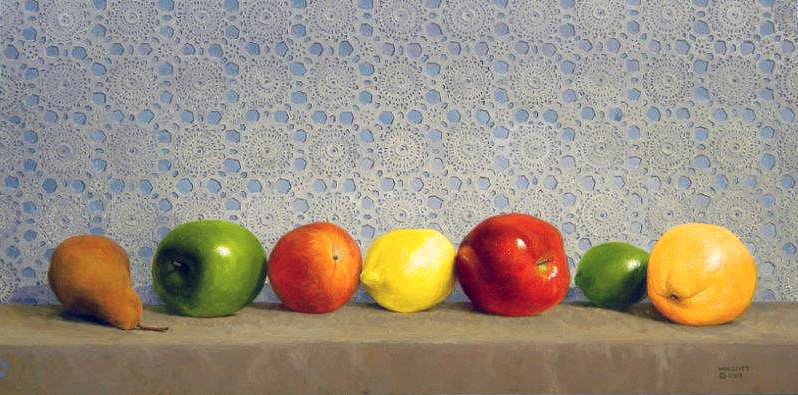  Lineup with the Usual Suspects  acrylic, 12" x 24"