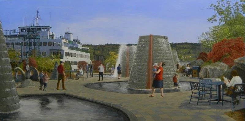  Bremerton Harborside Fountain Park  acrylic, 36 "x 18"