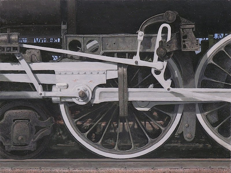  Wheels 1  oil, 9" x 12"