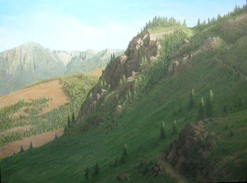  Dark Side Of The Mountain  oil, 18" x 24"