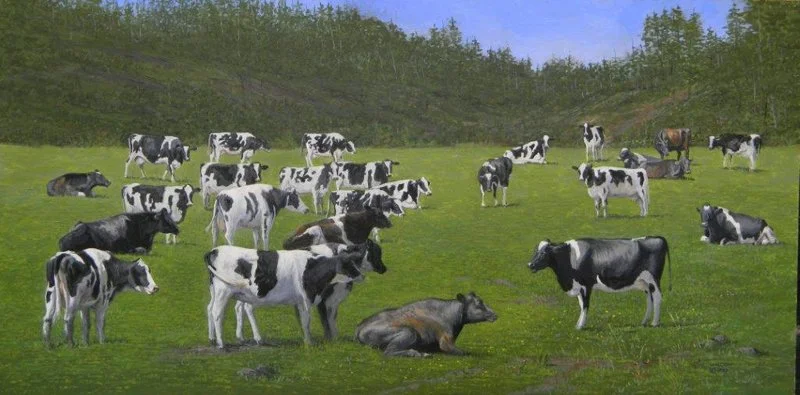  Political Discussion  acrylic, 12" x 24"