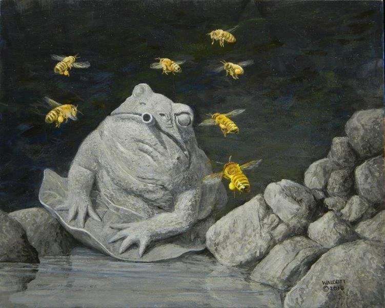  Beauty and the Bees  acrylic, 8" x 10"