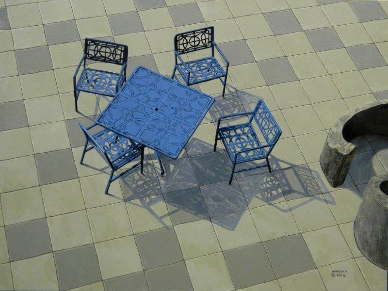  About Circles and Squares  acrylic, 12" x 16"