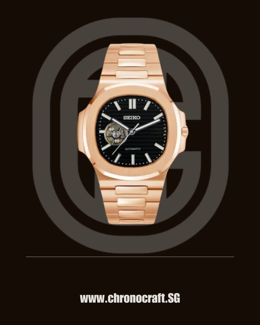 Seiko Nautilus Open Heart Rose Gold