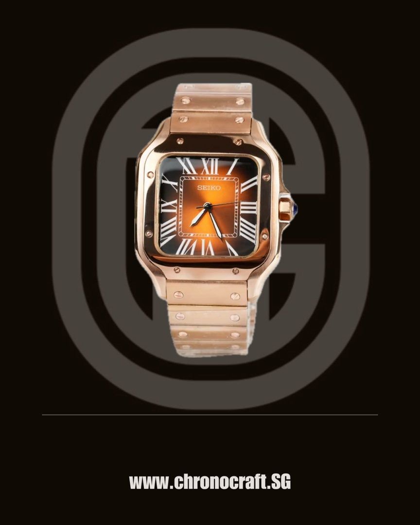 Seiko Santos Braun Rose Gold Mod