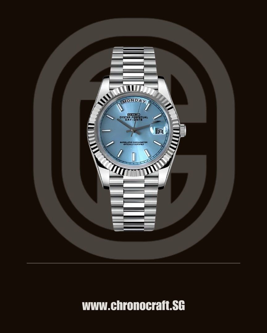 Seiko Day Date Baby Blue Mod