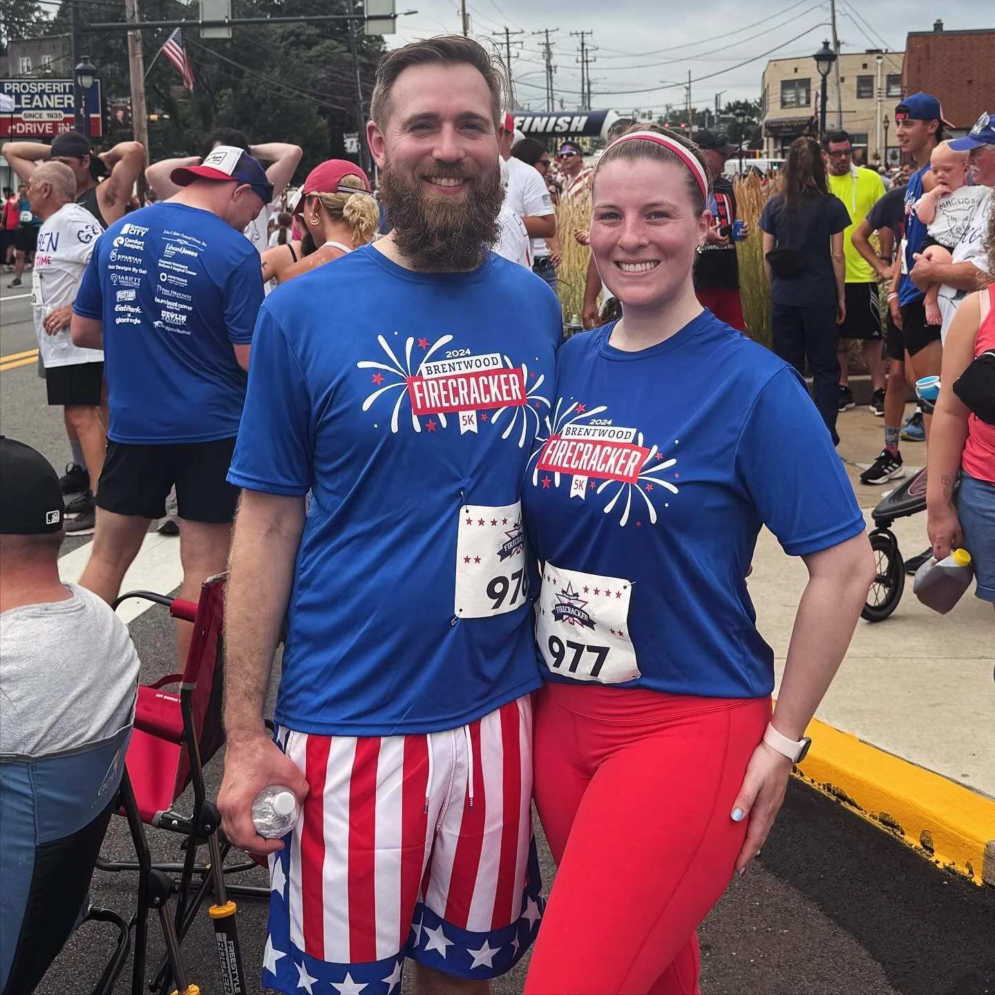 Ran our first 5k together this morning 🧨. Happy 4th ofJuly!
