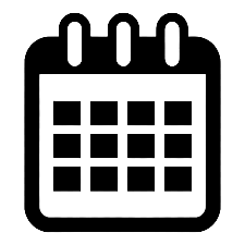 Icon of a calendar with grid of dates