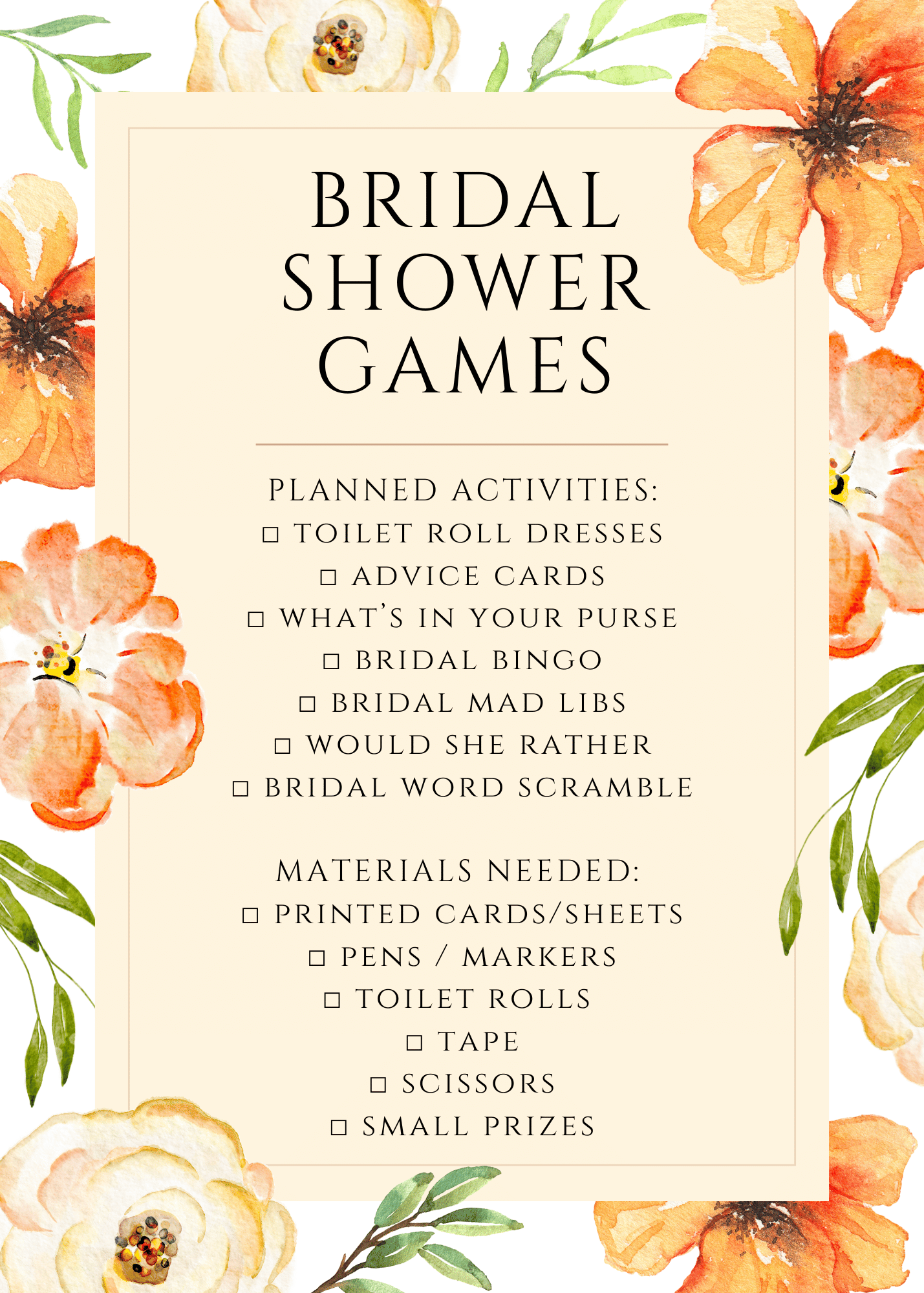 The Ultimate Bridal Shower Checklist: Everything You Need for a Perfect Celebration [PLUS: FREE TEMPLATE]