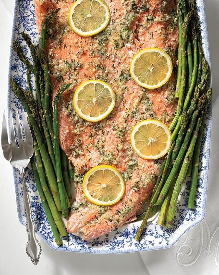 Melt-in-Your-Mouth Salmon with Asparagus (from "Around the Table")