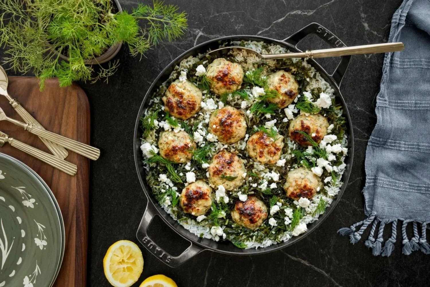 Herby Chicken Meatballs | Recipe: Katie Calton | Food Stylist: Katie Calton | Videography: Laura Smith