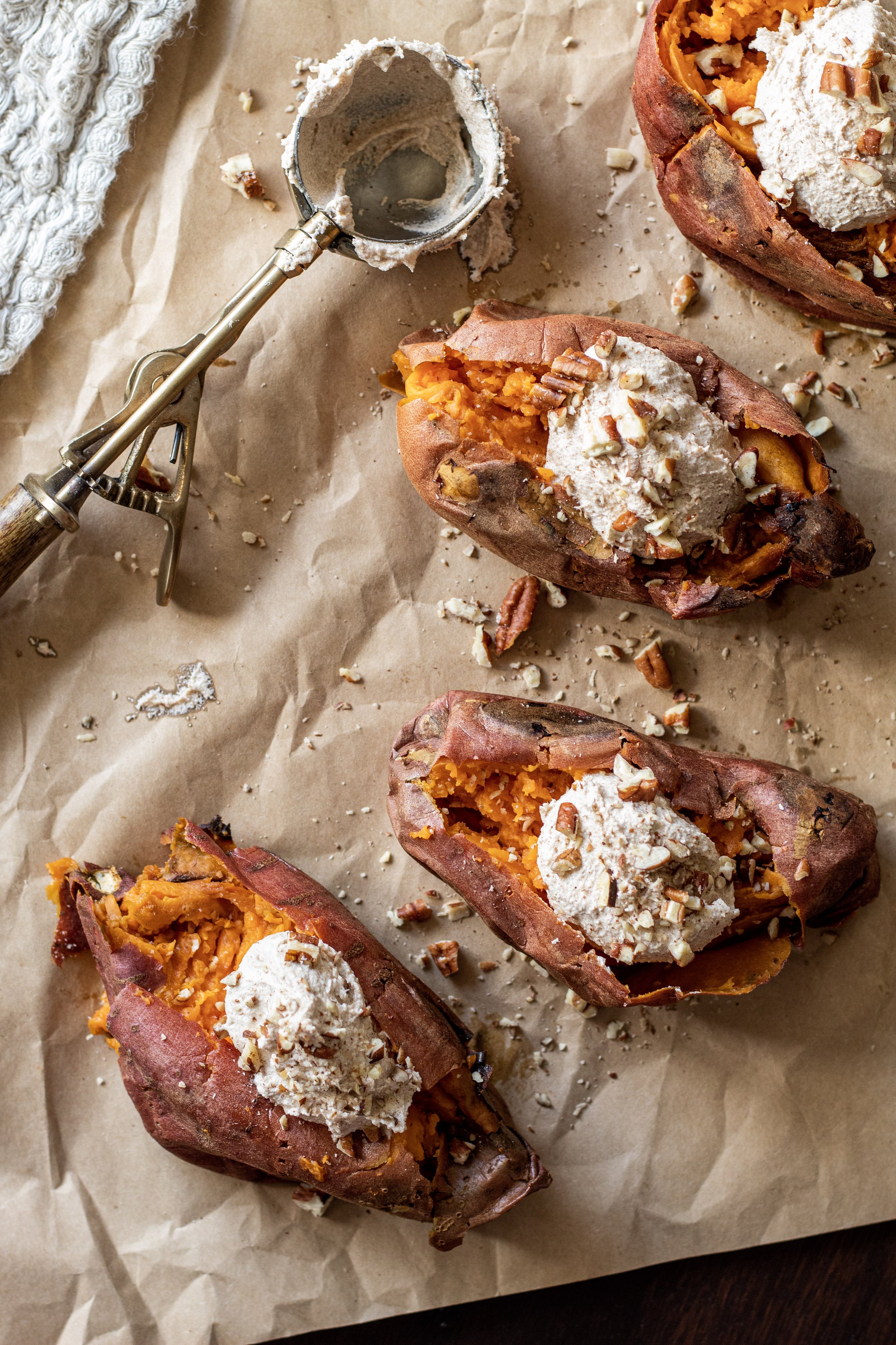 Roasted Sweet Potatoes with Marshmallow Butter