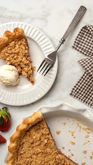 Roasted Strawberry Rhubarb Pie  | Recipe: Kaleb Wyse | Food Stylist: Katie Calton, Kaleb Wyse | Videography: Laura Smith