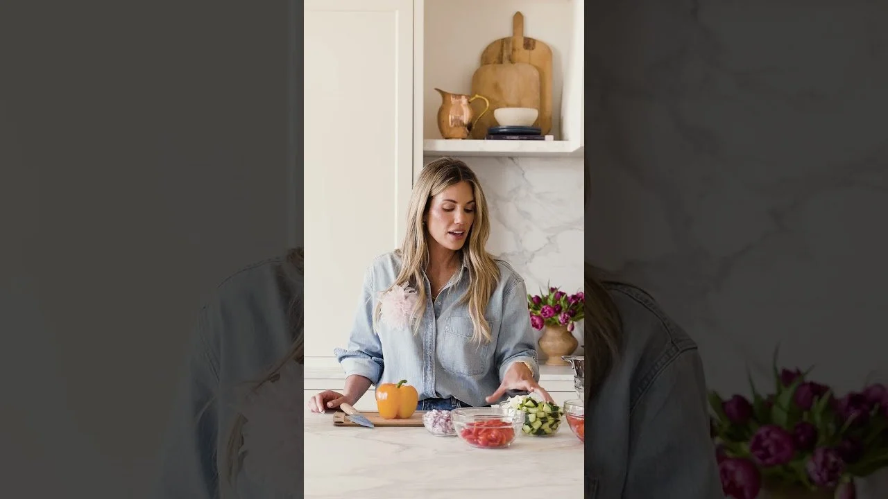 Greek Halloumi & Chicken Salad | Recipe: Katie Calton | Food Stylist: Katie Calton | Videography: Laura Smith