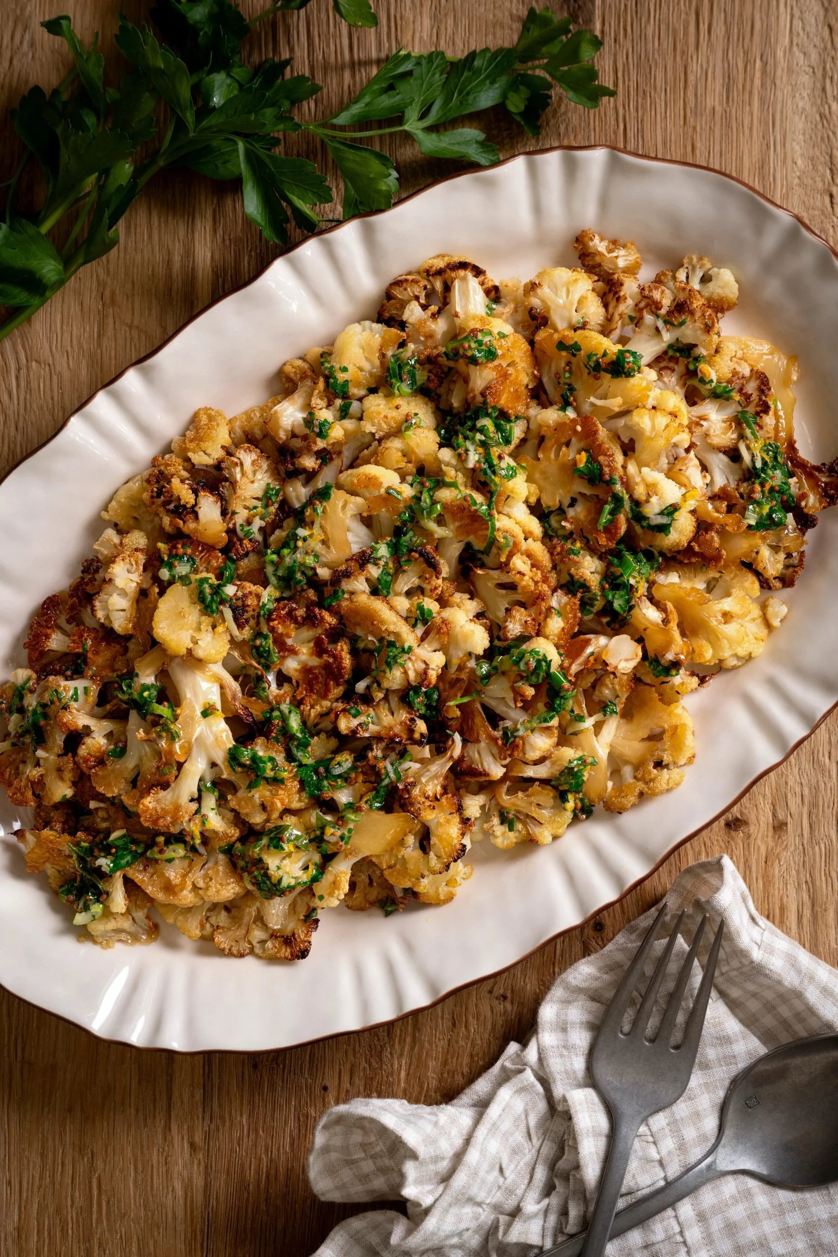 Caramelized Cauliflower with Herb Butter