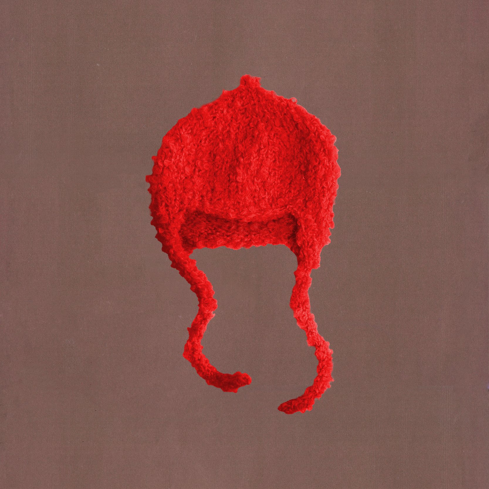 hand-knitted red bonnet