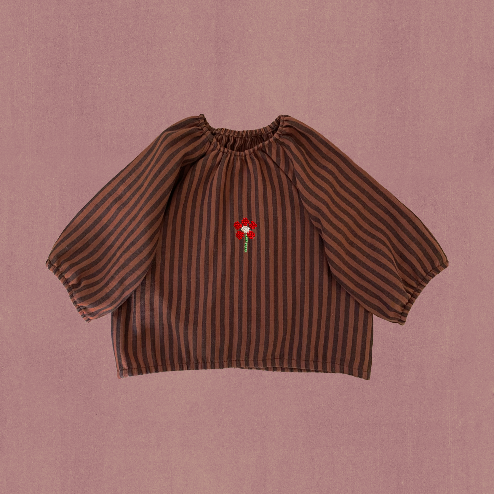 striped brown flower top