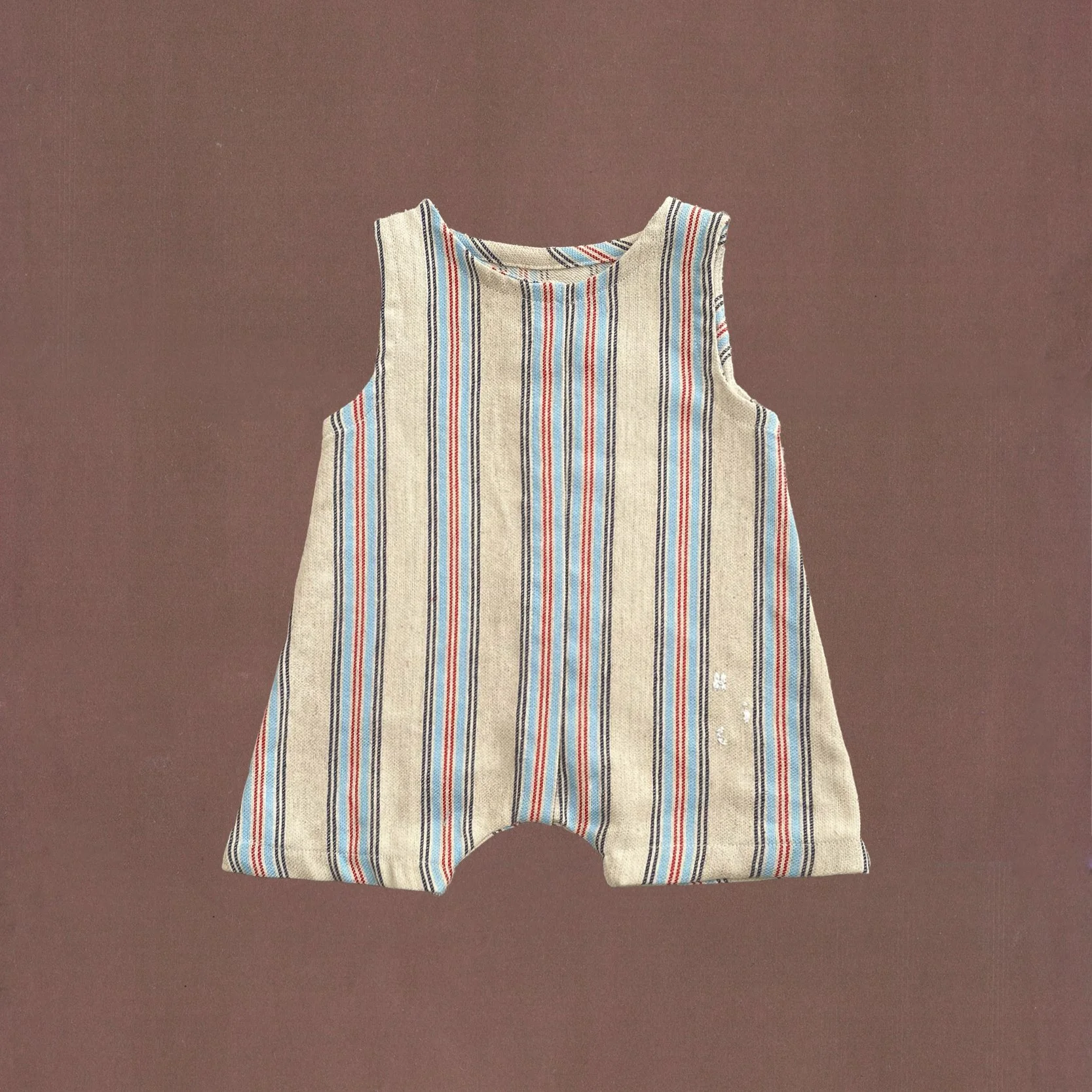 striped blue and red jumpsuit