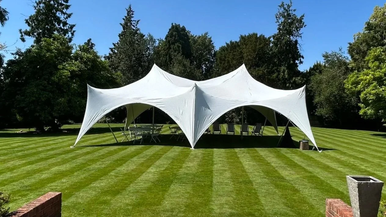 28x38ft Espree Marquee hire Garden party wedding event 