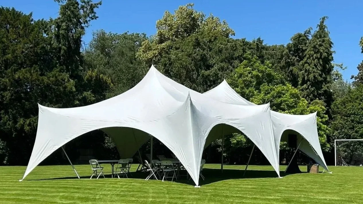 28x38ft Capri / Espree Marquee hire garden party wedding event 