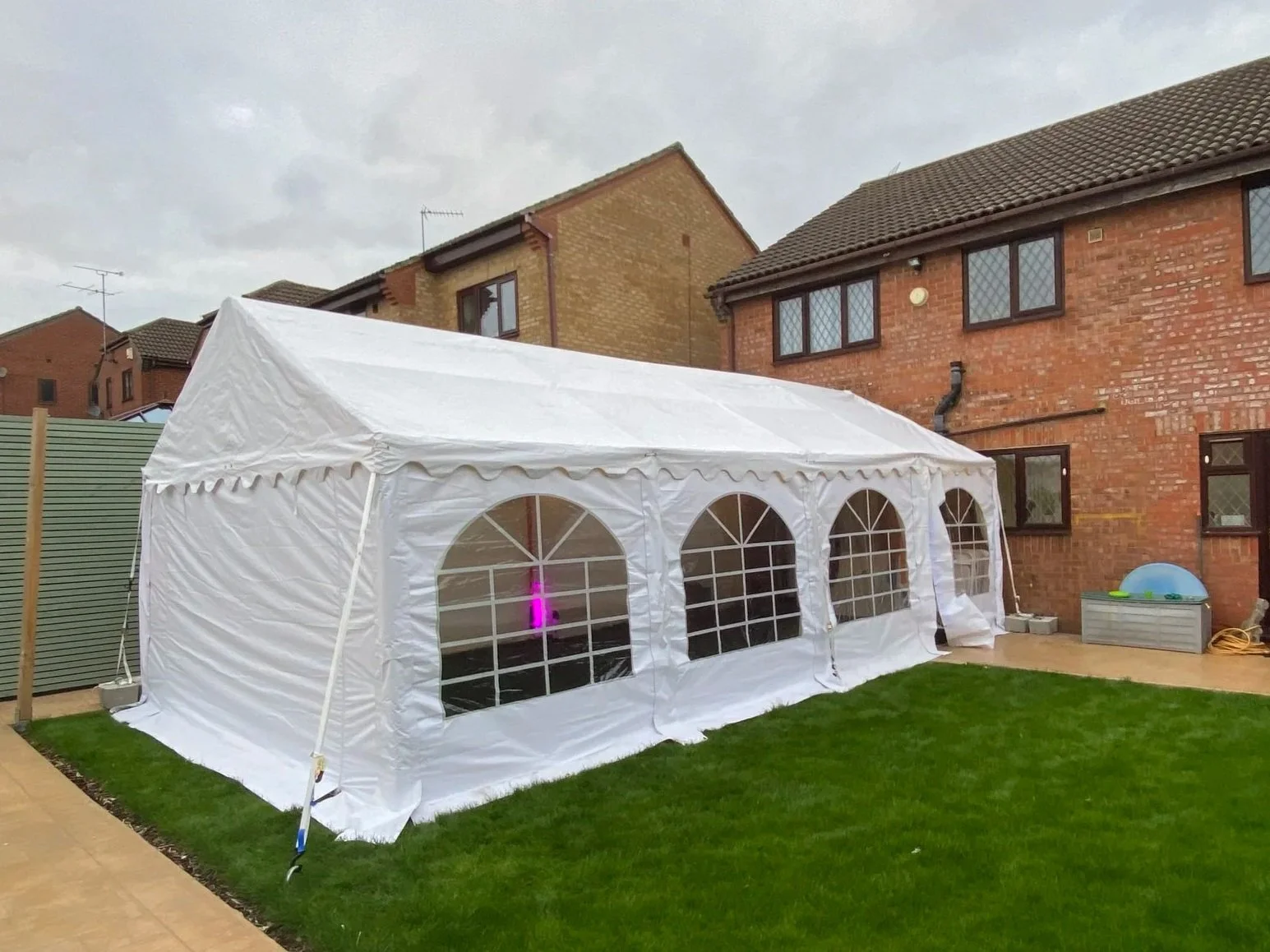 plain bare basic garden 4x8m frame marquee hire