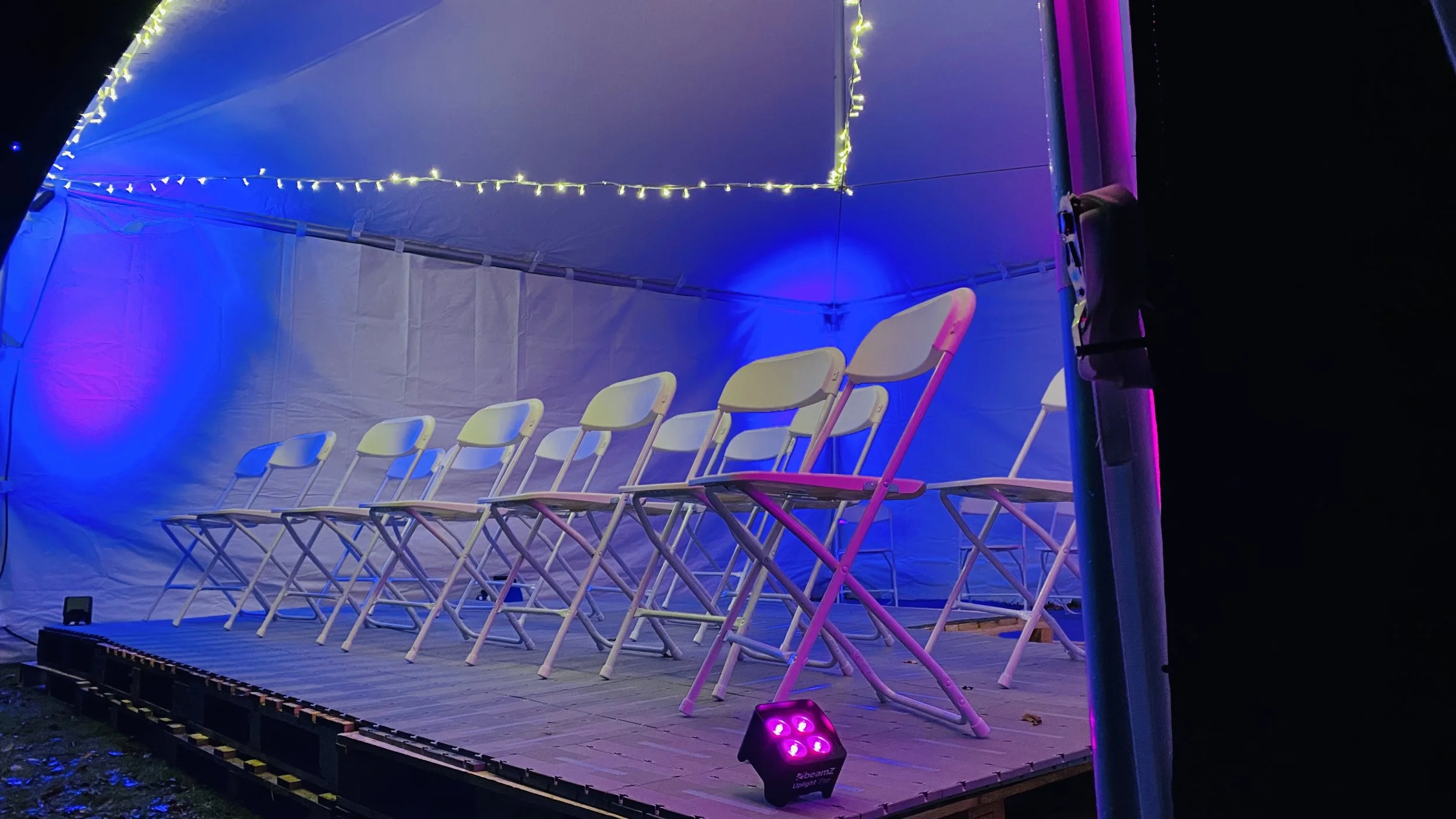Chairs &amp; uplighting