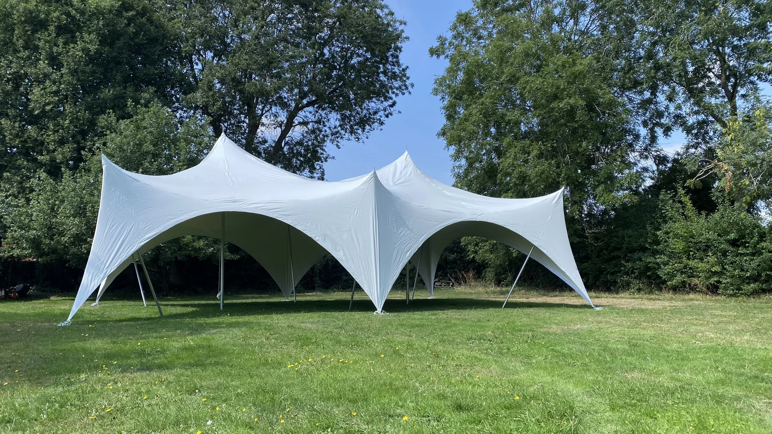 plain bare basic garden party 28x38ft espree marquee hire