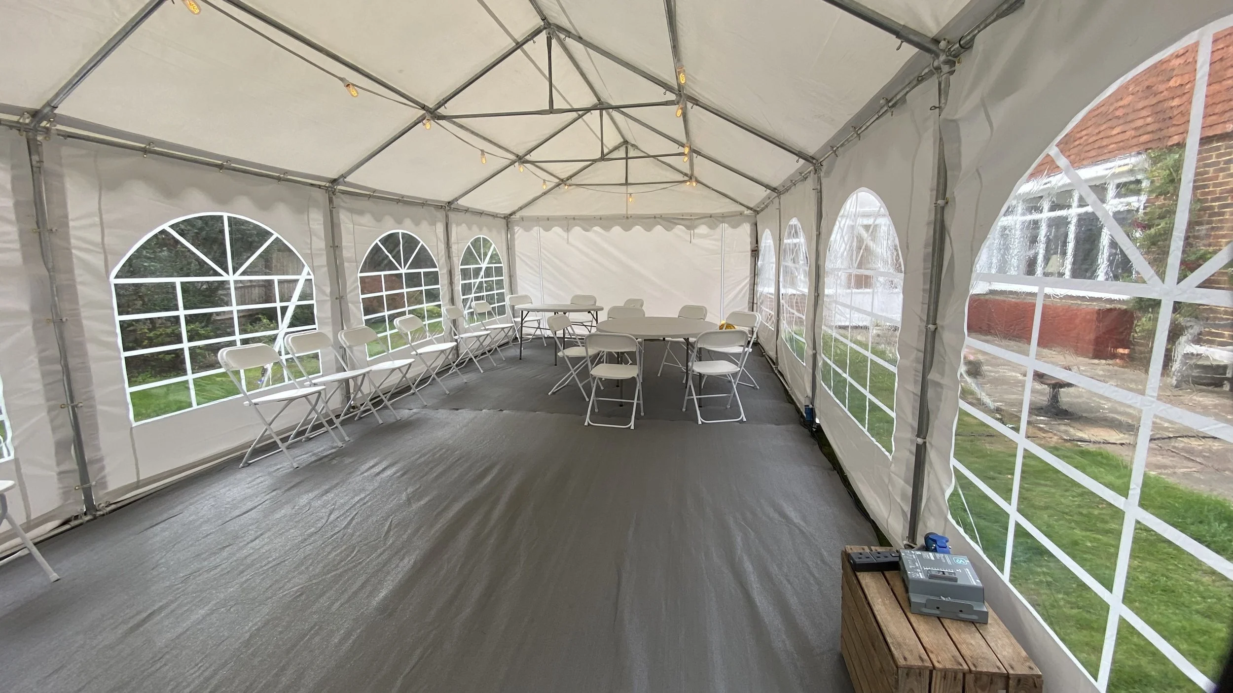 6x6m Pagoda marquee hire garden party wedding event bare no side walls