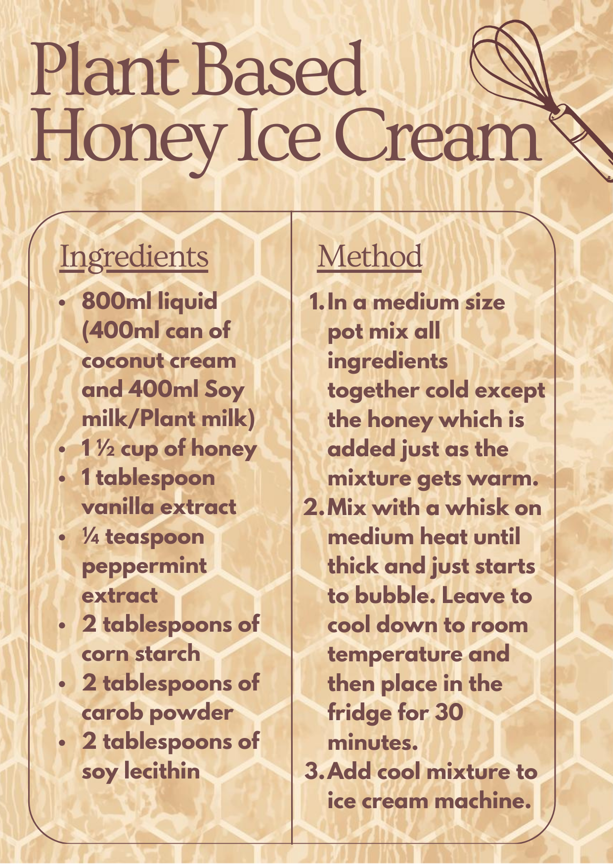 Plant Based Honey Ice Cream