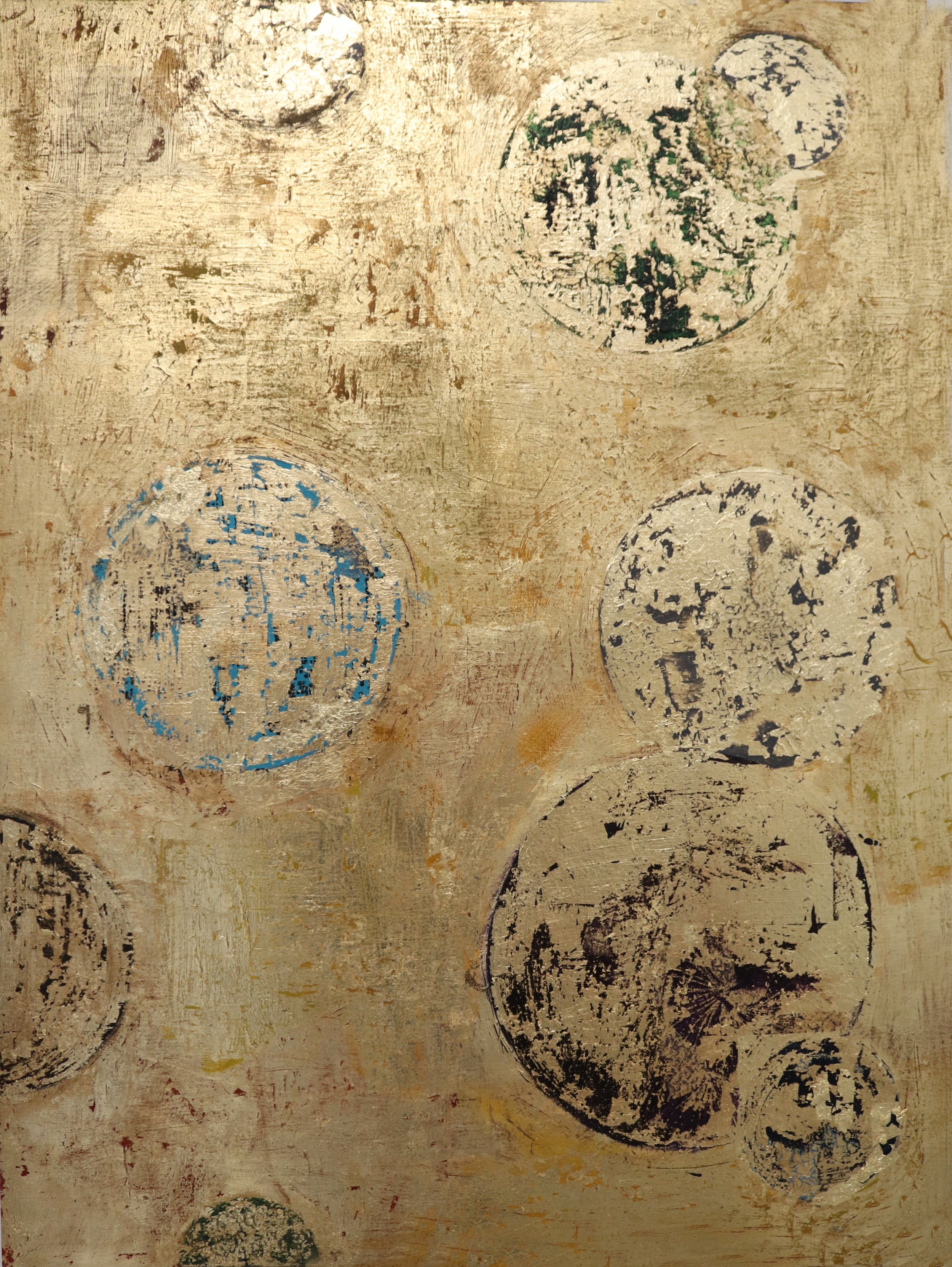 KOBE |
Inspired by port city of Kobe, here is where I first started exploring with the gold leaf medium. The city evokes a constant source of inspiration for me and reminds me of my studies in Japanese calligraphy and raku pottery surrounded by Jap