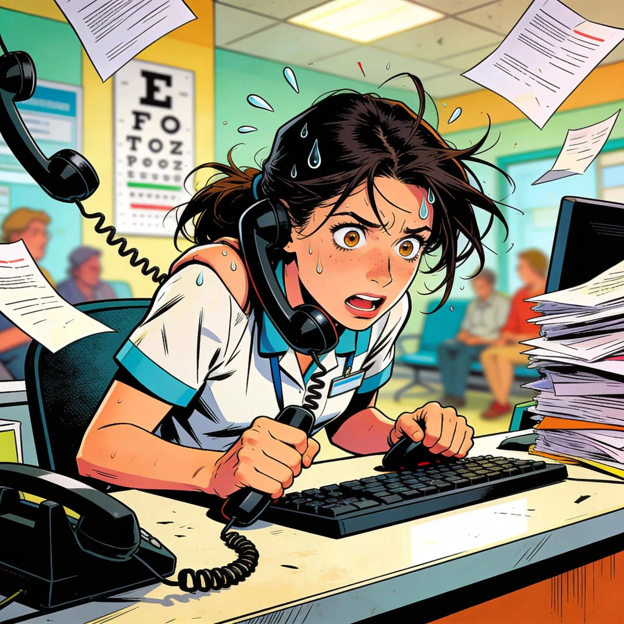 ophthalmology healthcare front desk burnout