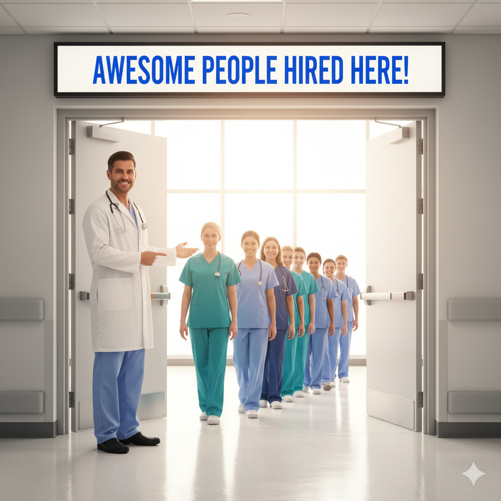 healthcare leader hiring employees