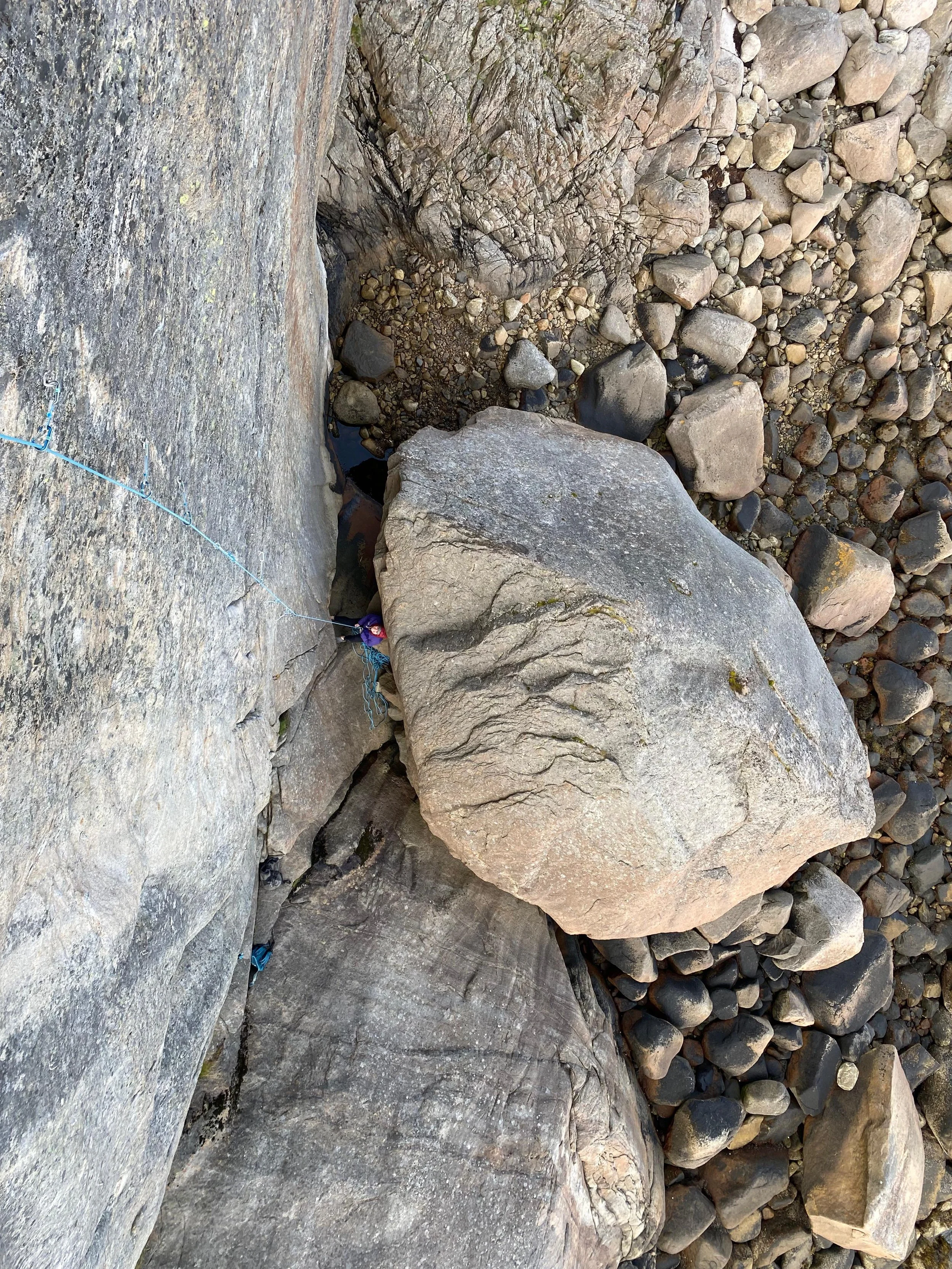 Sea cliff sport climbing