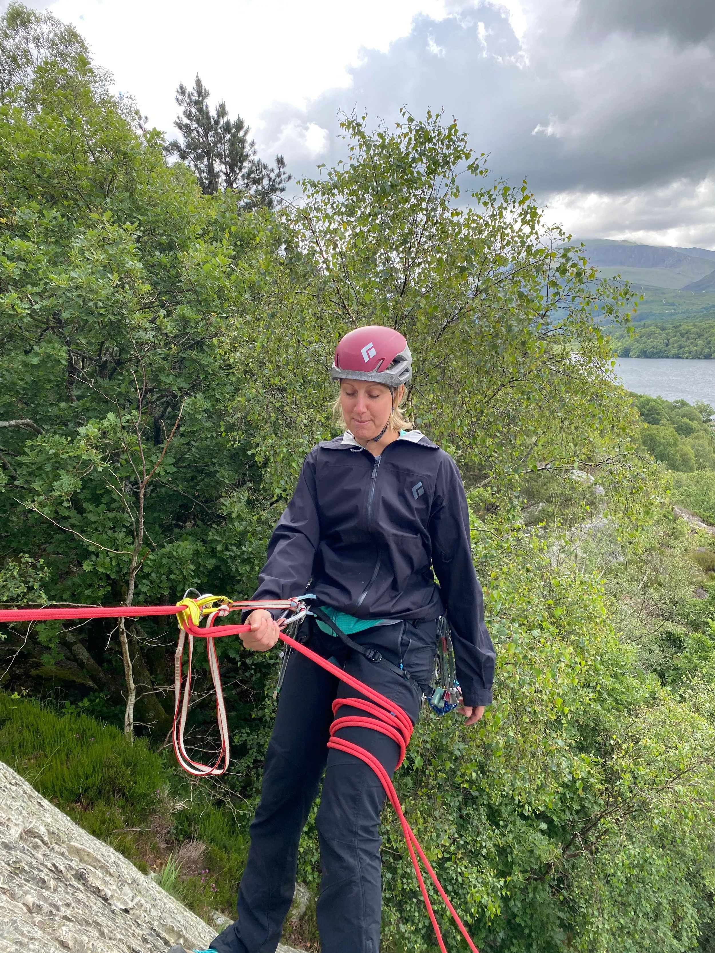 Amy learning to abseil