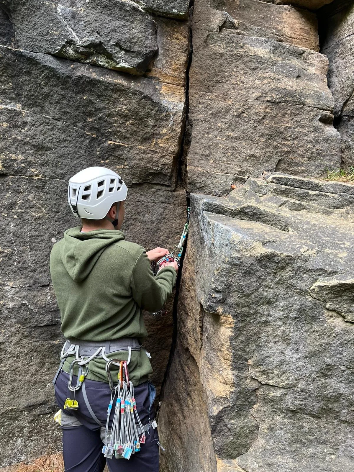 A client placing gear for the first time
