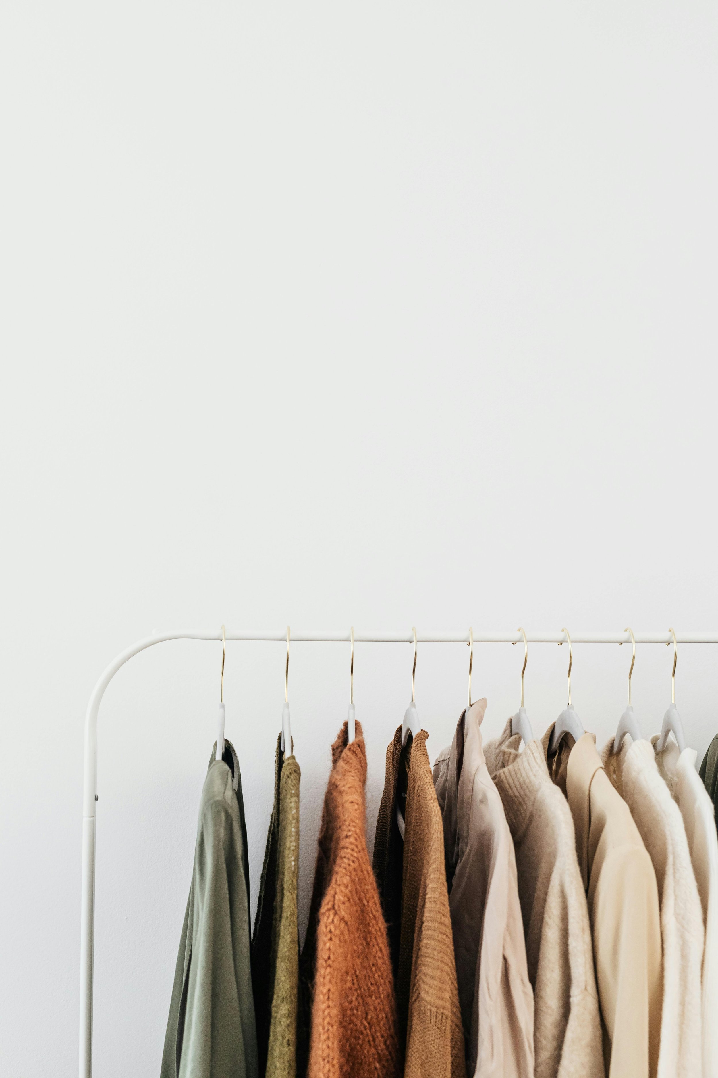 A calm and organised clothing rack.