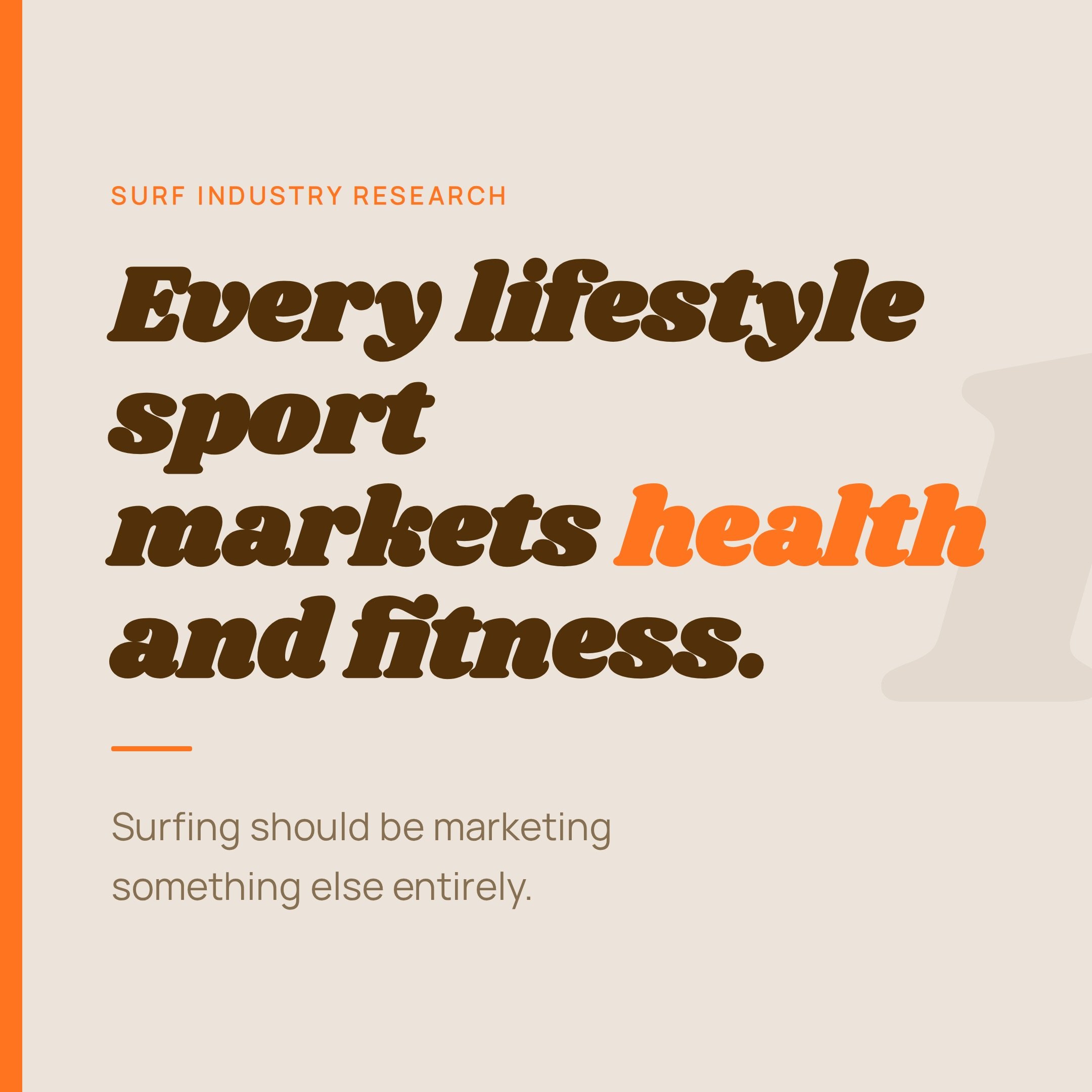 Every lifestyle sport leads with health and fitness in their marketing.
Surfing should be doing something different.
Dr Craig Sims&rsquo; research at Bond University identified that each sport has a distinct dominant appeal &mdash; and surfing&rsquo;