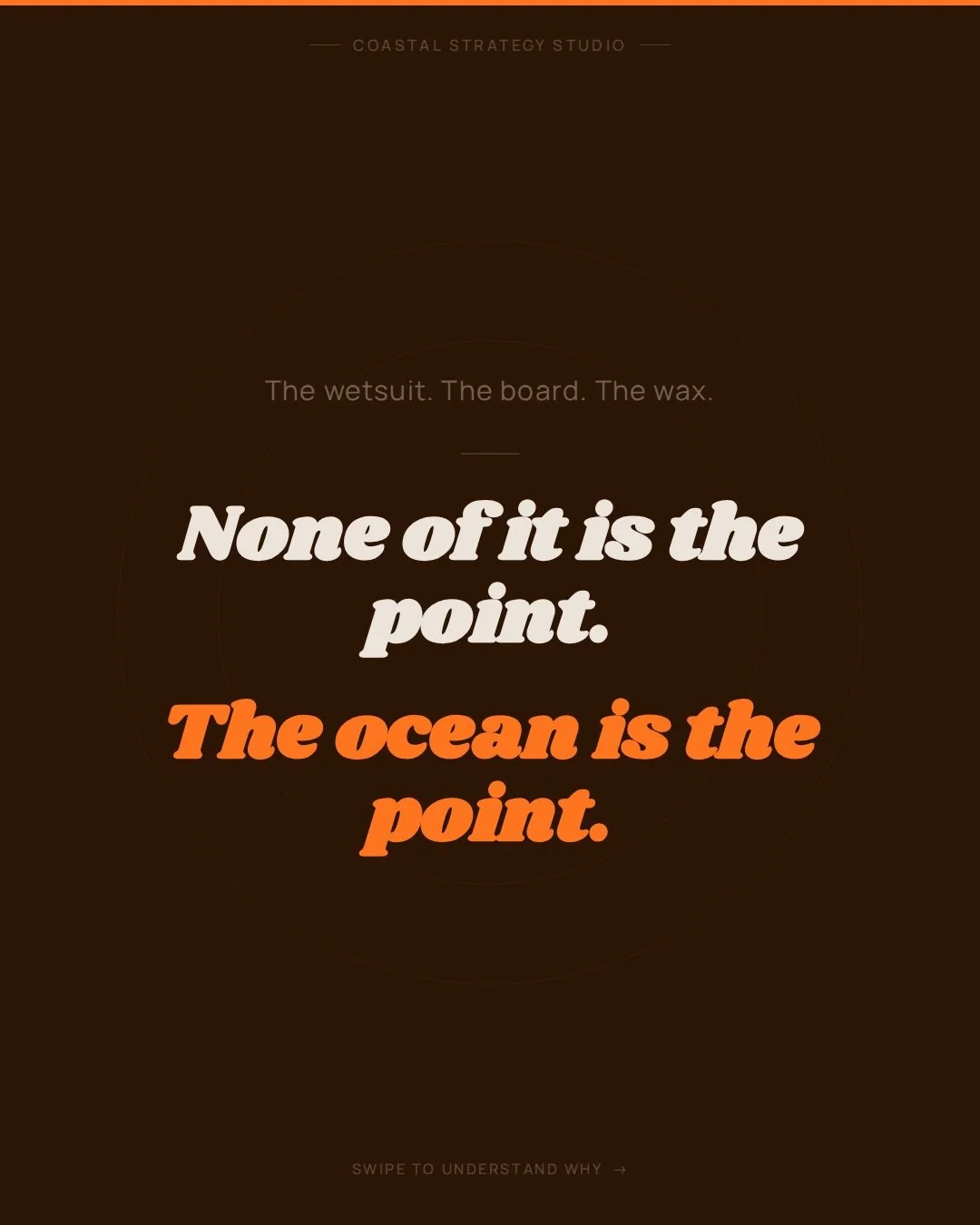 The wetsuit. The board. The wax. None of it is the point.

⚠️I personally think this is one of the most important posts in the current surf marketing space!🤍

In every other industry, the product is the result. In surf, it&rsquo;s just the way there