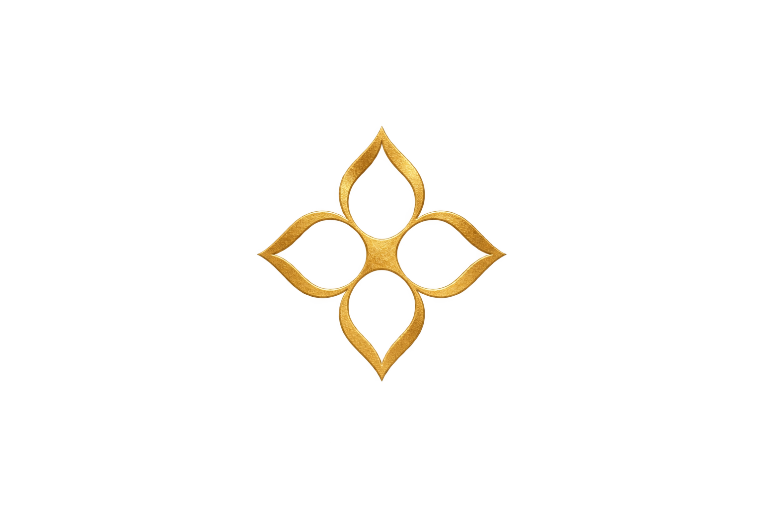 A decorative gold and purple logo with a central floral design and horizontal gold stripes on a background.