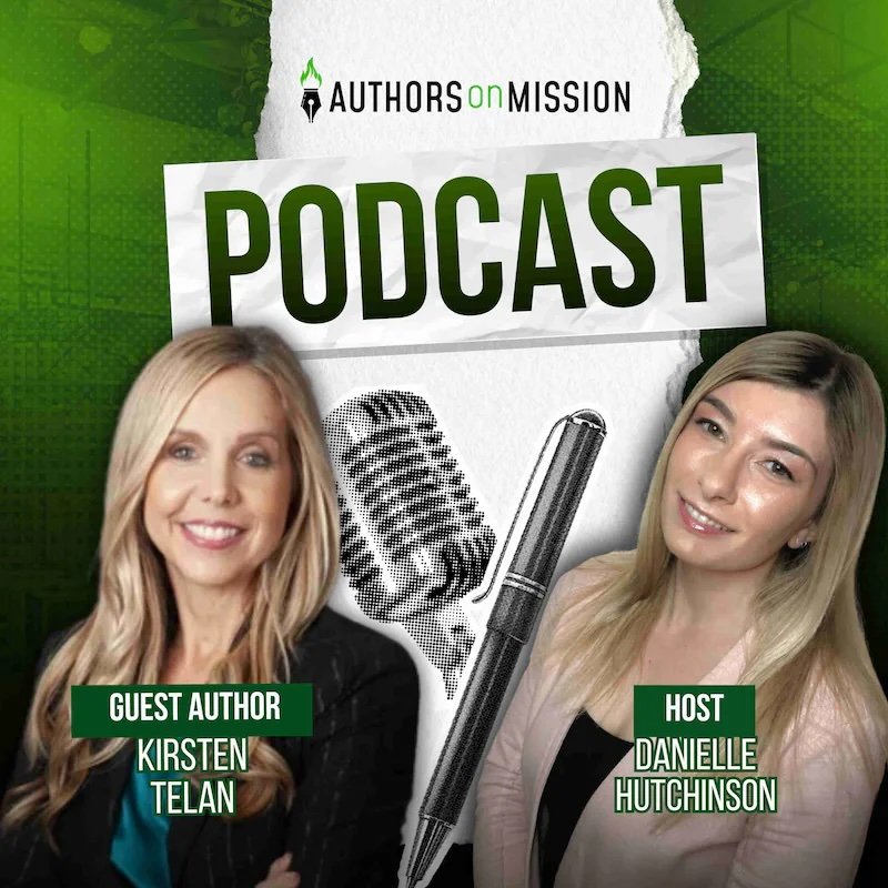 Authors on a Mission podcast logo with Kirsten Nelson Telan
