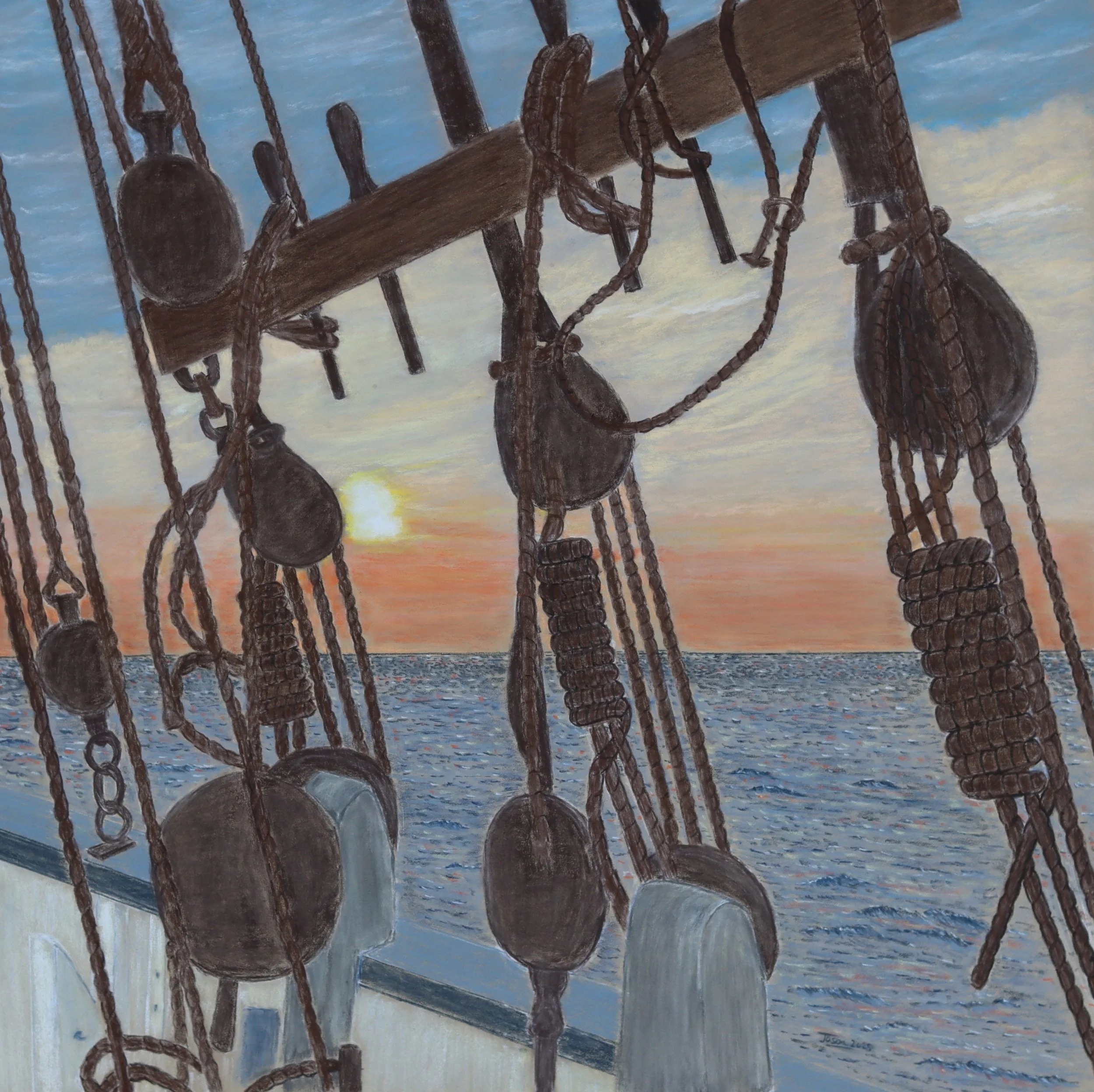 Sunset Fleur de Lampaul. 2025. Pastel on Pastemat, 48 x 49 cm. Original available for purchase.