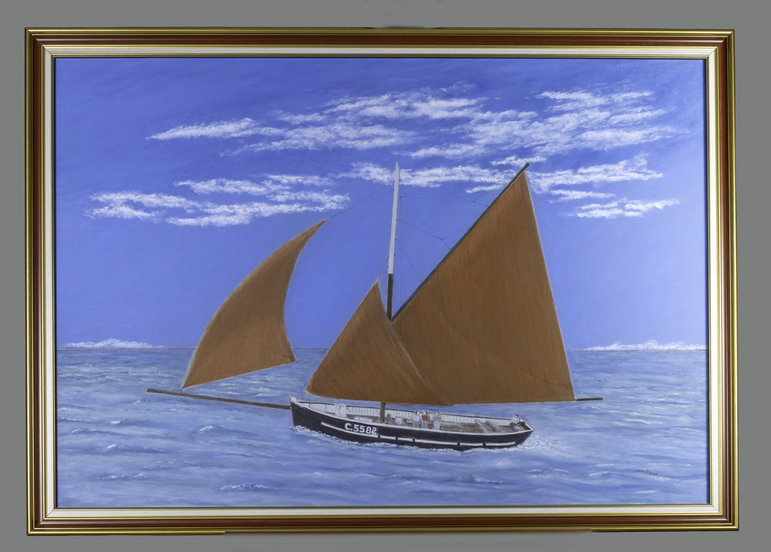 La Grandcopaise #2. Grandcamp-Maisy 2026. Pastel on Pastemat, 100 x 70 cm. Original available for Purchase.