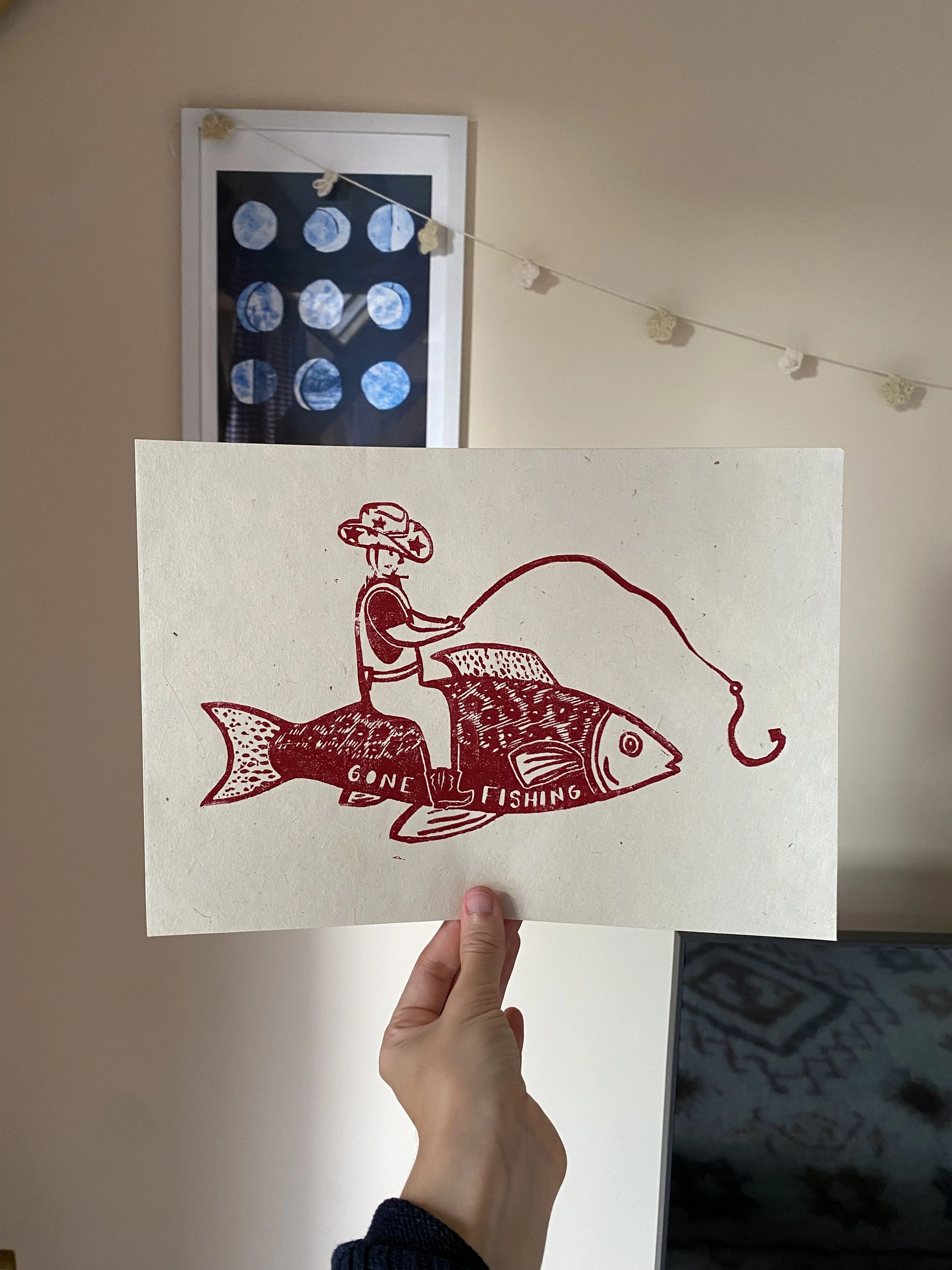 Gone fishing print