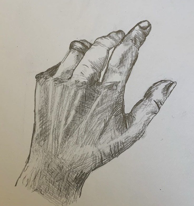 Hand pencil sketch on 8x9 sketchbook paper