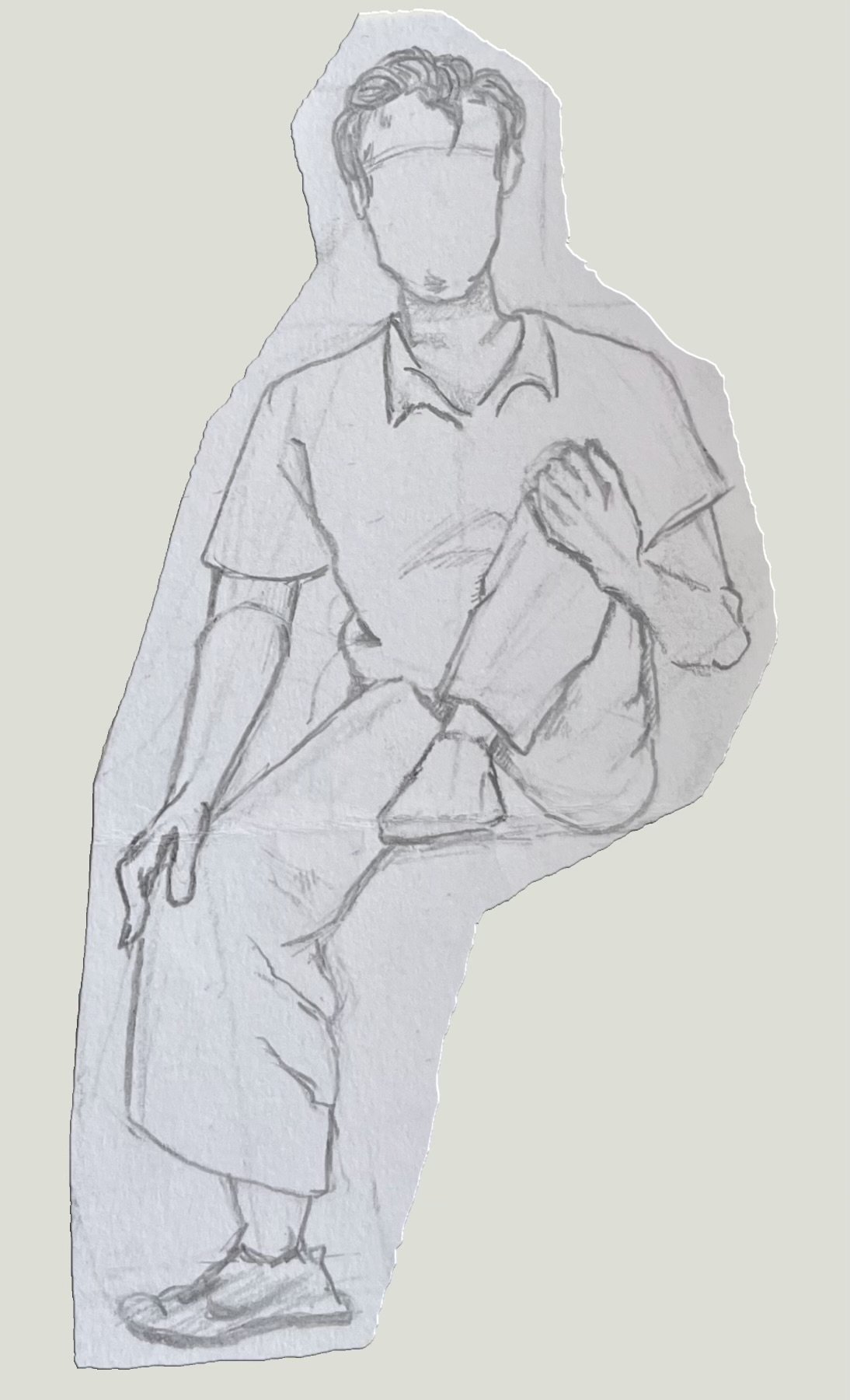 Posture practice pencil sketch on 6x9 sketchbook paper
