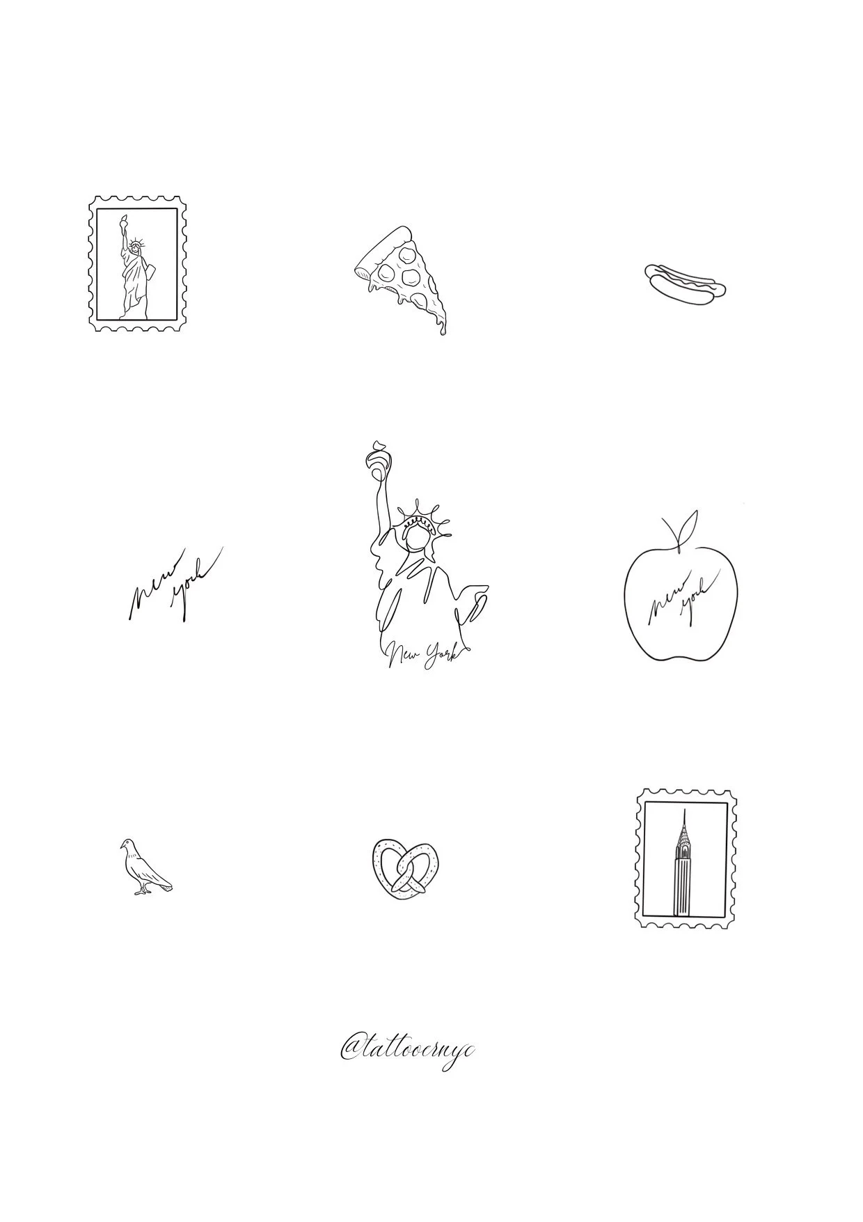 New York City skyline tattoo designs