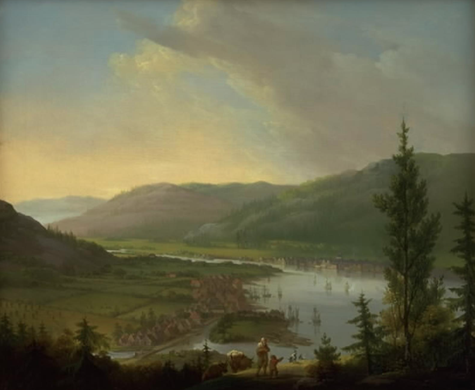 C.A. Lorentzen (1746–1828). View towards Drammen, Norway. Oil on canvas. 1790–1799. Statens Museum for Kunst, Copenhagen.